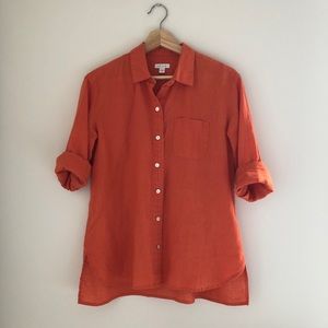 J. Jill relaxed 100% Linen button down shirt XS.
